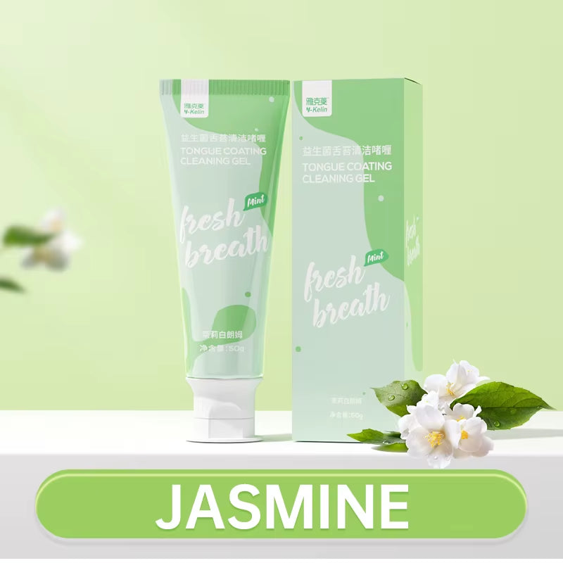 Natural Tongue Cleaner Gel - Remove Bad Breath, Whitening Tongue Scraper Gel for Adults, Fresh Mint Flavor