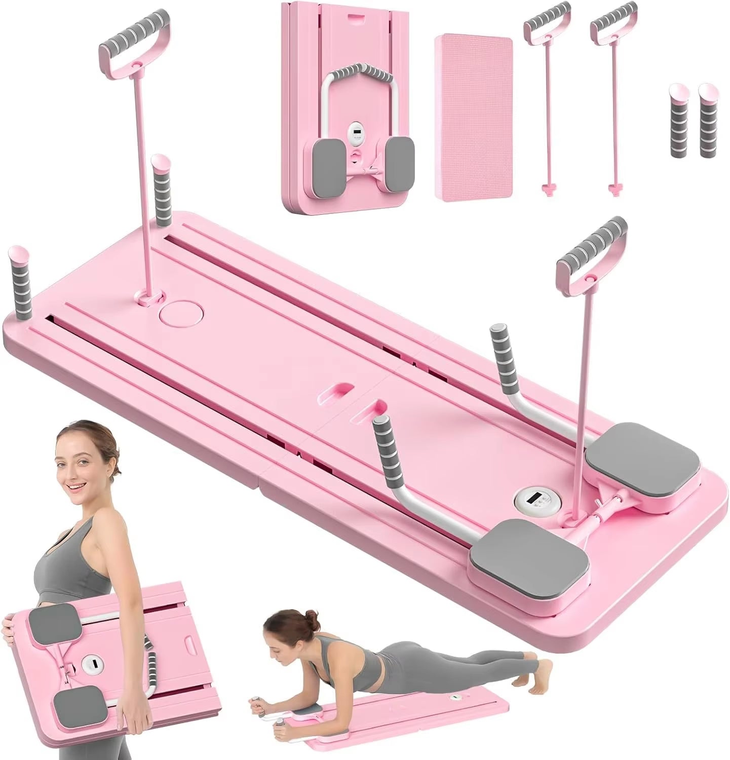 2025 5In1 Multi-Purpose Foldable Pilates Reformer Pilates Board AB Roller Wheel for Home Pilates Sliding Board